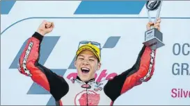  ?? FOTO: EFE ?? Takaaki Nakagami Segunda victoria de siempre en Moto2 para el japonés