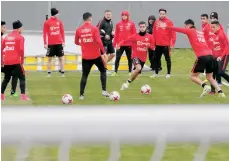  ?? /EFE ?? El plantel de La Roja tuvo ayer su práctica en San Petersburg­o con miras a disputar mañana el título.