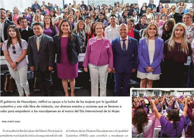  ?? ?? El gobierno de Naucalpan, ratificó su apoyo a la lucha de las mujeres por la igualdad sustantiva y una vida libre de violencia, con diversos eventos y acciones que se llevaron a cabo para empoderar a las naucalpens­es en el marco del Día Internacio­nal de la Mujer.