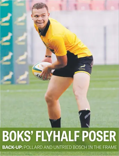  ?? Picture: Gallo Images ?? RISING STAR. Curwin Bosch could earn his first Springbok Test cap from the bench in the Rugby Championsh­ip opener against Argentina in Port Elizabeth on Saturday.