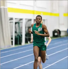  ?? COURTESY FITCHBURG STATE ATHLETICS ?? Fitchburg State junior Taban Manyok was one of three Falcons to earn MASCAC Men’s Indoor Track and Field weekly honors on Tuesday.