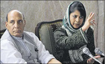  ?? WASEEM ANDRABI/HT ?? Mehbooba Mufti, chief minister of Jammu and Kashmir, lashed out at reporters when they attempted to draw parallels between the current unrest and the violence in 2010 when she was in opposition.