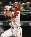  ?? (NWA Democrat-Gazette/ Andy Shupe) ?? Arkansas second baseman Robert Moore was selected as the SEC co-freshman of the week for his work in the No. 14 Razorbacks’ two-game sweep of Grand Canyon last week.