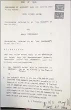  ??  ?? Deed of Sale signed by the late Mavis Ntshalints­hali and deceased Rita Fisher.