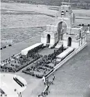  ?? ?? Sanderson raised more than £700,000 to tell the story of the Somme at Thiepval, pictured in 1932 when the Lutyens arch was unveiled