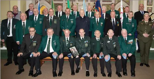  ?? Photo by Joe Hanley. ?? Members of Post2 and 32 IUNVA,ONE and E-company 12th Battalion at the Ceremonial Mass for the late Eamon Buckley at St Teresa Church.