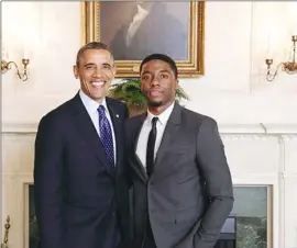  ??  ?? Former US President Barack Obama (left) shared snaps with Chadwick Boseman in a poignant tribute post