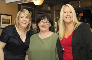  ??  ?? Enjoying the Rathnure NS 25-year reunion were Amanda Barron, Finchogue; Carol McDonnell, Ballywilli­am and Melissa Dreelan, Kilanne.