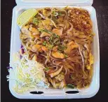  ?? RICHARD S. DARGAN/FOR THE JOURNAL ?? Thai Spice’s version of pad Thai, the national dish of Thailand, is served with slaw for added crunch.