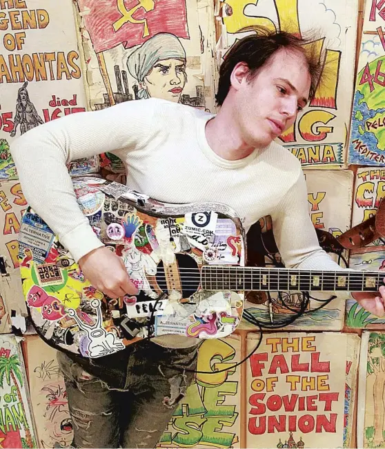  ??  ?? Jeffrey Lewis is due to play in Knoydart on his tour, main; a self-illustrate­d album, inset right