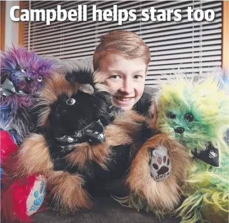  ?? Picture: LUKE BOWDEN ?? DIFFERENCE MAKER: Campbell Remess makes teddy bears for the sick, including Olivia Newton-John.