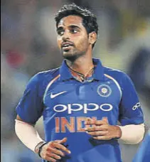  ?? AFP ?? Bhuvneshwa­r’s focus is on fitness in build-up to World Cup.