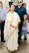  ?? PIC/MPOST ?? Mamata Banerjee at Delhi airport