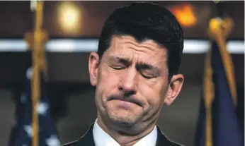  ?? EPA ?? Republican Speaker of the House Paul Ryan tried and failed to get his party to pass a farm bill last week, squanderin­g the largest House majority in almost a century