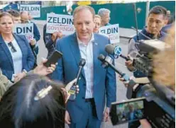  ?? AP ?? Rep. Lee Zeldin (above), Republican candidate for New York governor, is trailing Gov. Hochul in polls, but now has the official endorsemen­t of former President Donald Trump.