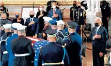  ?? AMR ALFIKY/THE NEW YORK TIMES ?? President Biden pays tribute Tuesday to slain U.S. Capitol Officer William “Billy” Evans.