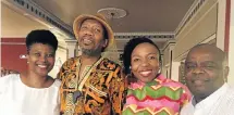  ?? Picture: GILLIAN McAINSH ?? UNITED BY SONG: Jazz fans and players, from left, Eado Suka, Andile Yenana, Nada Wotshela and Mandla Madwara enjoying the Inaugural Mandela Bay Jazz Legacy Festival launch this week at the Opera House