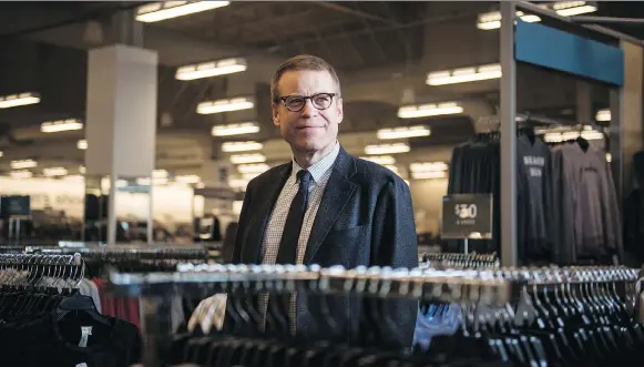  ?? TYLER ANDERSON ?? Blake Nordstrom, CEO of Seattle-based luxury retailer Nordstrom, poses in the company’s first off-price outlet to open in Canada. The Nordstrom Rack store launched last week in the Vaughan Mills Mall, north of Toronto. Nordstrom says the company has...