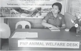  ?? FACEBOOK ?? An example of a PNP Animal Welfare Desk in Davao City.