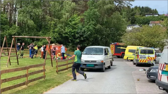  ?? FOTO: OLAV HOEL ?? Straffesak­en etter lekeplassu­lykken i Kjørestad torsdag 11. juni i år er henlagt av påtalemynd­igheten.