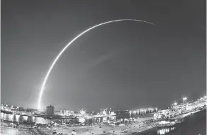  ?? MALCOLM DENEMARK/FLORIDA TODAY VIA USA TODAY NETWORK ?? A SpaceX rocket carrying a satellite launches July 21 in Florida.