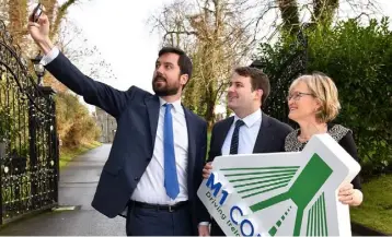  ??  ?? Selfie Time…..Minister Eoghan Murphy TD with Cllr. John McGahon and MEP Mairead McGuinnes at the M1 Corridor Launch held in Bellingham Castle.