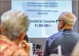  ?? Austin Dave/The Signal ?? Residents listen to a presentati­on on the latest updates on the Senior Center’s journey to raise the remaining $1 million for the constructi­on of a new center in Santa Clarita.