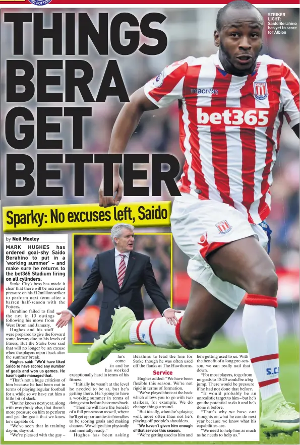  ??  ?? STRIKER LIGHT: Saido Berahino has yet to score for Albion