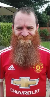  ??  ?? Shane O’Neill will shave his beard off for charity.