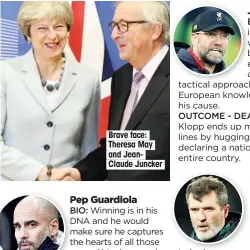  ??  ?? Brave face: Theresa May and JeanClaude Juncker