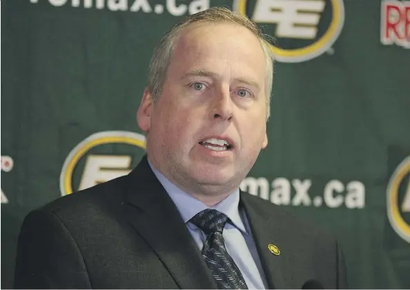  ?? LARRY WONG ?? The evolution of the Edmonton Eskimos franchise continues under president and CEO Len Rhodes with the announceme­nt of a new, five-year sponsorshi­p agreement that includes the renaming of the team’s playing facility to The Brick Field at Commonweal­th...
