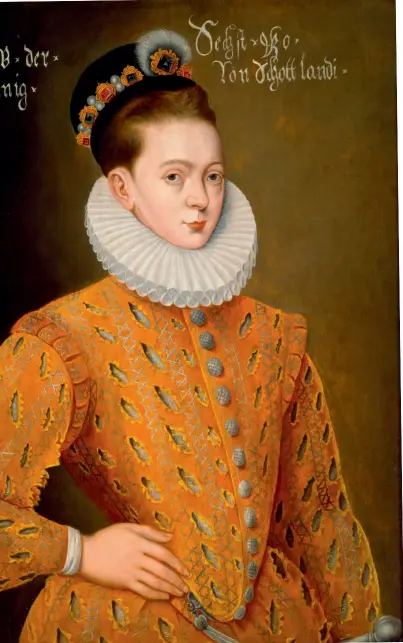  ??  ?? Above: King James VI in 1583 (Image courtesy of The Weiss Gallery, London)