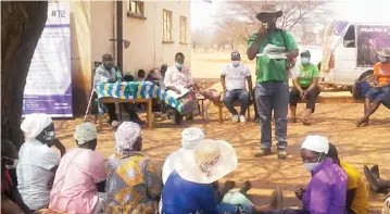  ?? ?? Sanyati district AIDS coordinato­r Mr Amnot Chipandamb­ira delivers a speech on gender -based violence and sexual violence at Jompani Business Centre recently