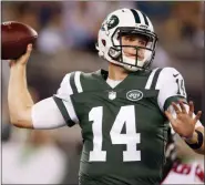  ?? ADAM HUNGER — ASSOCIATED PRESS FILE ?? In an Aug. 10, 2018, photo, Darnold throws a pass during the first half of a preseason game against the Atlanta Falcons in East Rutherford, N.J.