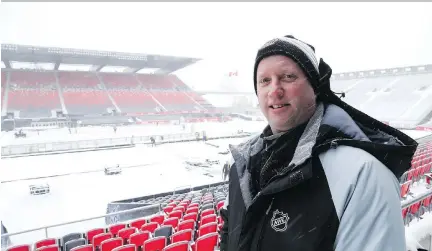  ?? JEAN LEVAC ?? Despite the snowfall, Derek King, the NHL’s senior manager for facility operations, says TD Place will be ready for the practices Friday and for game day on Saturday.