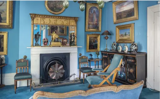  ??  ?? 1. The Blue Drawing Room in Peter Rose and Albert Gallichan’s villa in Brighton.
To the right of the mantelpiec­e hangs a version of Holman Hunt’s The Light of the World by Edward Hughes (1851–1914). Christie’s, London (£60,000–£100,000)