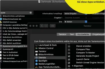  ??  ?? Hier sehen Sie die Automator-konfigurat­ion für den Tipp mit der Nummer 40.