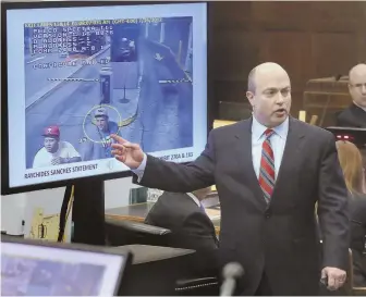  ?? HERALD PHOTO POOL ?? JUSTICE WAITS: Aaron Hernandez, left, now waits for a jury to decide if he is guilty of killing two men in a drive-by shooting in July 2012. First Assistant Suffolk District Attorney Patrick Haggan, above, said the crime “will never make sense.”