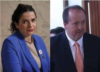  ?? ?? ► La ministra de la Mujer, Antonia Orellana, y el abogado Ángel Valencia.