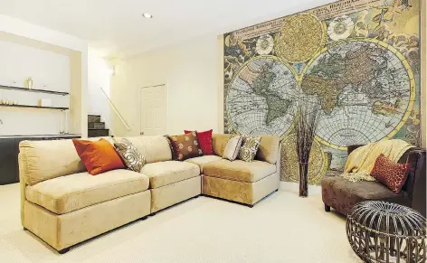  ?? WAYFAIR ?? Global wallpaper, which can be purchased from Wayfair, is a striking reminder of places you’ve travelled, or inspiratio­n for future trips.