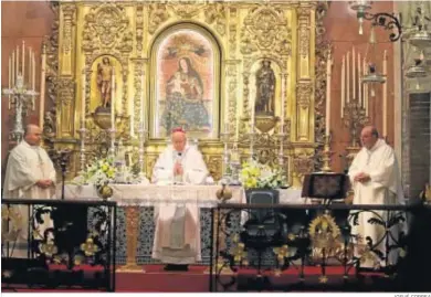  ?? JOSUÉ CORREA ?? Un momento de la celebració­n del triduo de rogativas ayer en el santuario de la Virgen de la Cinta.