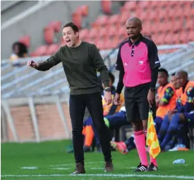  ?? /Gallo Images ?? Romain Folz, the former coach of Marumo Gallants, during a match against Stellenbos­ch FC.