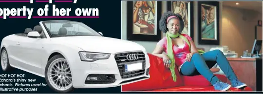  ?? Pictures used for illustrati­ve purposes
Picture by Simphiwe Nkwali ?? HOT HOT HOT: Zahara’s shiny new wheels.
SETTLED: Zahara now has it all.