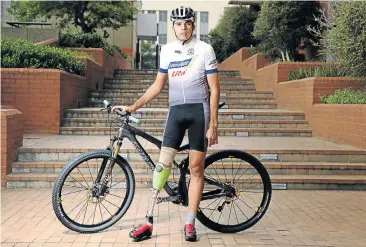  ?? Picture: JAMES OATWAY ?? RARING TO GO: Reuben van Niekerk, who will be competing in his third Cape Epic cycle race