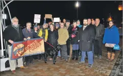  ??  ?? Around 20 protestors, including councillor­s, attended the rally.