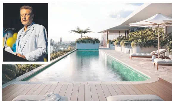  ?? ?? A render of Aniko Group’s $120m Orama at Chevron Island where $100m of sales were recorded; (inset) Ray White Surfers Paradise boss Andrew Bell.