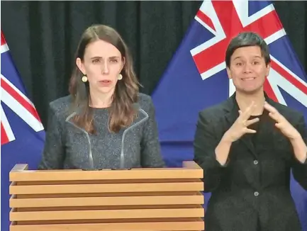  ?? Photo: AFP ?? New Zealand Prime Minister Jacinda Ardern speaks at a news conference in Wellington on August 11, 2020.