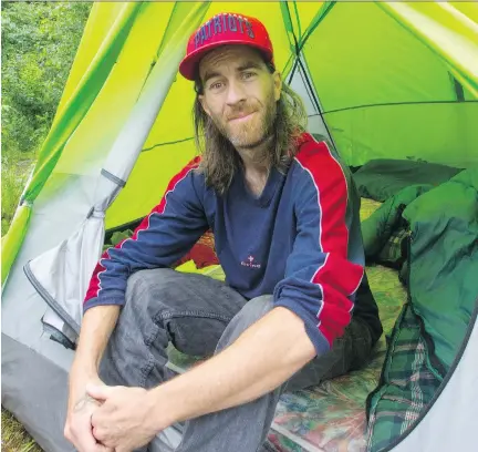  ?? PAT MCGRATH/ OTTAWA CITIZEN ?? Luc Deschenes is a resident of a tent city in Gatineau behind Le Gite Ami shelter. The city is considerin­g removing campers but the shelter’s director says Gatineau is missing transition­al housing between emergency shelters like Le Gite Ami and...