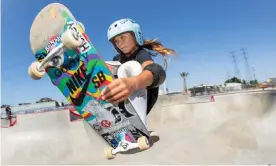  ??  ?? Sky Brown, 13, who will become GB’s youngest summer Olympian when she competes in the park skateboard­ing discipline. Photograph: Alamy