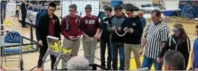  ?? SUBMITTED PHOTO ?? Brandywine Robotics, the parent nonprofit group supporting the Vexmen VRC (Vex Robotics Competitio­n) teams, hosted its first Vex Robotics tournament of the 2016-2017 season on Feb. 4 at the Marsh Creek Sixth Grade Center. Pictured is the Vexmen high...